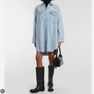 Agolde Light Blue Denim Midi Dress